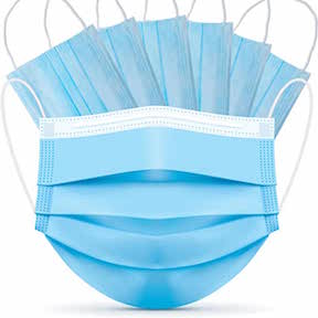 Face Masks, 3-ply, 50 masks per box