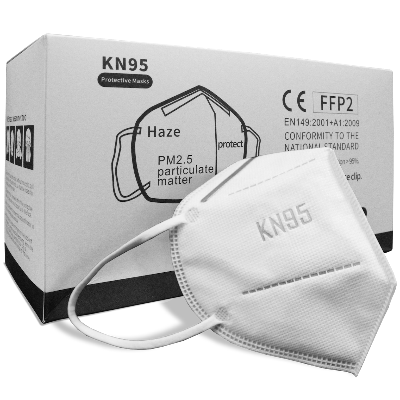 Face Masks, KN95 5-ply, Bulk, 50 masks per pack